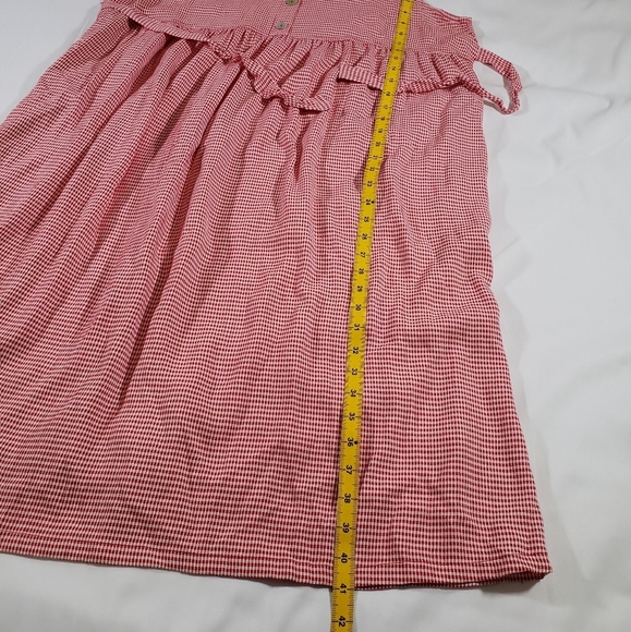 Vintage Red Gingham Plaid Midi Dress by Sostanza Size XL - Picture 7 of 9